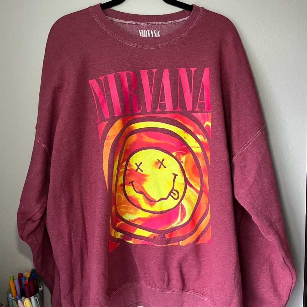 Urban Outfitters Burgundy Nirvana Sweater